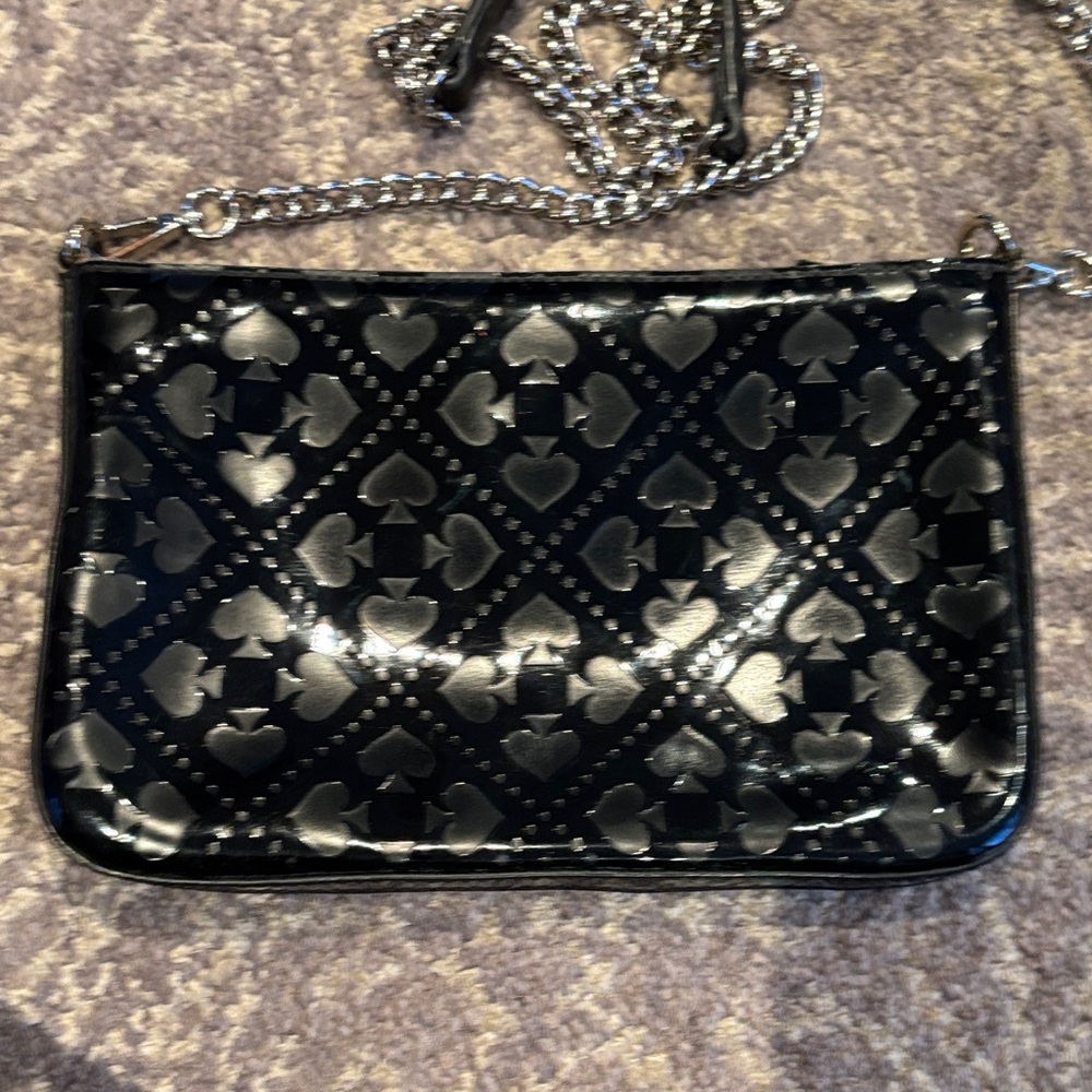 kate spade Black and Silver Heart Pattern Crossbody Bag - Picture 4 of 8